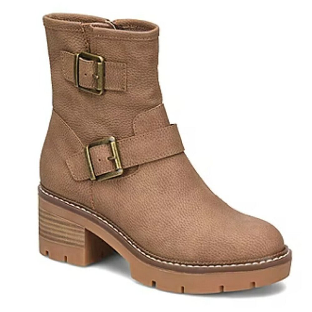 BOC By Born Womens Monika Stacked Heel Motorcycle Boots size 9.5" M comfortable